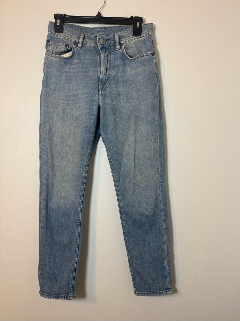 Acne Studios Light Wash Straight Jeans Cropped Denim 27 Waist
